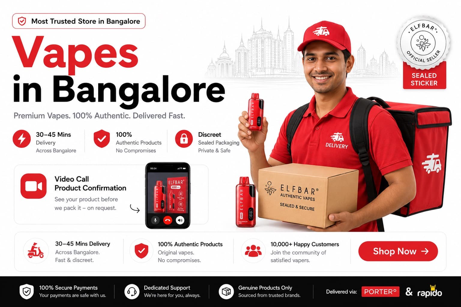 Vapes in Pune — 45-60 min delivery, 100% authentic Elfbar products, fast and discreet